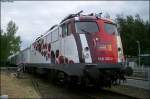 Aus dem Archiv: 110 329 mit dem Science-Express im Bahnhof J�lich 4.6.2009