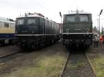 Museumslok E41 001 neben E50 091 auf dem BW Fest in Osnabrck am 19.9.10