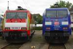 Tulpen neben Albatros: 189 065-6 neben 152 134-3 w�hrend des Fests in Osnabr�ck.