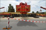 Bauzug-Entgleisung Radolfzell. Mittagspause. Juli 2016. 

Standort des Fotografen auf öffentlicher Straße hinter der Absperrung der Polizei.