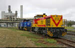 Zwei Vossloh G 1206 – 275 212-9 (Lok 212) und 275 012-3 (Lok 209) – standen zum vergangenen Tag der Schiene im Chemiepark Leuna.