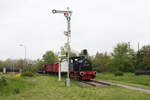 MEBF 89 6236 als Denkmallok bei den Magdeburger Eisenbahnfreunden, am 06.05.2023 im Wissenschaftshafen Magdeburg.