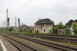 Das ehemalige mechanische Stellwerk Lw, am 20.05.2023 in Leinefelde. 