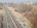 Neben dem Streckengleis Richtung Nordhausen bzw. Leinefelde, befindet sich in Erfurt Nord noch dieses Ausziehgleis mit einem Prellbock; 10.01.2024.