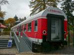 In Lichtenhain a. d. Bergbahn (Oberweißbacher Berg- und Schwarzatalbahn) hat man für die guten Halberstädter Wagen einen neuen Verwendungszweck gefunden! (26.10.2009)