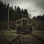 Sie hat ausgedient - alte Werkslok zwischen Gerolstein und Birresborn.