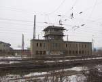 Das ehemalige Stellwerk W2 + B2 in Naumburg (S) Hbf; 22.01.2010