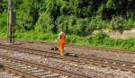 Ein Weichenschmierer der DB am 02.07.2013 in Erfurt Bischleben.