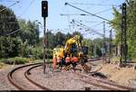 Von Ende Juni bis Anfang Juli fanden Schwellenwechsel auf der Bahnstrecke Merseburg–Halle-Nietleben (KBS 588) zwischen dem Hp Halle Zscherbener Straße und Hp Halle-Neustadt statt.