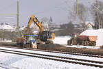 21. Januar 2016, Baustelle der neuen ICE-Trasse in Ebensfeld. Die Fotos entstanden an der Brücke der Straße zwischen Autobahn und Oberbrunn.