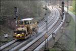 Eine unbekannte Maschine des Hersteller Plasser&Theurer ist bei Letmathe im Einsatz.