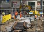 Auch am Schadowplatz sowie der Schadowstrae in Dsseldorf laufen die Vorbereitungen zum Bau eines unterirdischen Bahnhofs fr die neue U-Bahn-Strecke  Wehrhahnlinie .