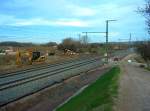 Baustelle fr den zuknftigen Abzweig der ICE-Neubaustrecke nach Leipzig/Halle von der ThringerBahn in Azmannsdorf bei Erfurt; 25.11.2009 