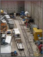 Blick in den Startschacht fr die neue U-Bahn-Strecke  Wehrhahnlinie  in Dsseldorf.