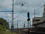 Ein toller Blick vom Bahnsteig am 07.08.2011 in Stolberg Hbf.