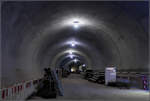Unter dem Stuttgarter Kriegsberg -    Blick in die Tunnelröhre für die zukünftige Fahrtrichtung nach Norden am Nordkopf des neuen Stuttgarter Hauptbahnhofes.
