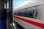 N-Wagen im ICE 3 -    Ich mein es wäre zwischen Kirchheim Neckar und Wallheim gewesen, als der aus N-Wagen gebildeten Regionalbahn in Richtung Stuttgart dieser ICE 3 nach Köln über