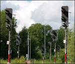 Ausfahrsignale in Sande Bahnhof richtung Wilhelmshaven.13/08/2013