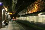 Innenansicht der Haltestelle Buchholz/Noltemeyerbr�cke mit einem Stadtbahnzug vom Typ 2000.