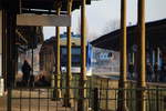 Ein schüchterner LINT versteckt sich im Bahnhof Quedlinburg.