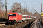 DB 101 099-0 mit EC 9 nach Zürich in Recklinghausen-Süd 7.3.2020