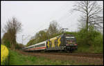 101141-0 Azubis gegen Gewalt schiebt hier am Ortsrand von Hasbergen am 17.04.2007 um 16.24 Uhr einen Intercity in Richtung Osnabrück.