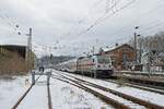 147 576-3 fährt mit dem Intercity 2321 nach Friedberg(Hess) aus Letmathe aus (02.04.2022, aufgenommen vom Stenglingser Weg aus)