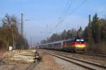 1116 036 (EM - Deutschland) mit IC 2201 in Haspelmoor (12.02.2008)