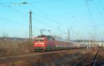 DB 120 113-6 mit dem IC 73933 von Berlin Gesundbrunnen nach Nrnberg Hbf, in Naumburg (Saale); 22.01.2009