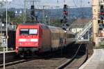 101 145-1 mit IC bei der Einfahrt in Koblenz 22.9.2012