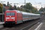 101 022-2 mit IC 130 nach Koblenz bei der Einfahrt in Recklinghausen 17.10.2012