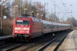 101 106-3 mit IC 132 nach Luxemburg bei der Durchfahrt in Recklinghausen-Sd 18.2.2013 