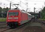 Ausfahrt am 28.06.2013 von 101 096-6 und dem IC 2385 (Stendal - Karlsruhe Hbf) aus Darmstadt Hbf.