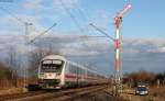 IC 2279  Schwarzwald  (Stralsund-Konstanz) mit Schublok 101 114-7 an der Bk Basheide 7.1.14