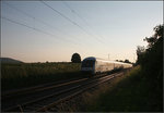 Am Abend durchs Remstal -    Mit Steuerwagen voraus ist dieser IC bei Weinstadt-Endersbach in Richtung Nürnberg unterwegs.