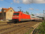 DB 101 049-5 mit dem IC 2252 von Leipzig Hbf nach Wiesbaden Hbf, am 05.09.2015 in Erfurt-Bischleben.