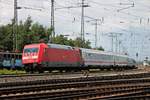 Mit einem InterCity nach Stuttgart Hbf fuhr am 18.06.2016 die 101 088-3 durch Koblenz Lützel in Richtung Hauptbahnhof.