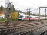 Der EC218-Steuerwagen nach Frankfurt/Main HBF geschoben von 101 090-9 bei Plochingen