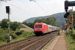101 065-1 DB kommt mit einem IC  aus Süden nach Norden und kommt aus Richtung Koblenz und kommt durch Namedy in Richtung Bonn,Köln.