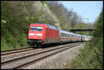 101100-6 mit Intercity Richtung Münster am 22.4.2005 am westlichen Ortsrand von Hasbergen.