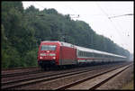 101114 ist hier bei der Durchfahrt in Natrup Hagen am 11.9.2005 mit einem Intercity in Richtug Münster unterwegs.