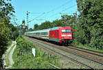 Nachschuss auf 101 084-2 als IC 2396 (Linie 62) von Stuttgart Hbf nach Frankfurt(Main)Hbf, der nahe Bruchsal Schlachthof auf der Bahnstrecke Bietigheim-Bissingen–Bruchsal (Westbahn