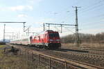 DB 245 025 mit dem IC 2155 von Köln Hbf nach Gera Hbf, am 28.02.2023 in Neudietendorf. Die Lok ist seit Gotha am Zug.