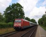 101 098-2 hat am 6.07.09 den IC 2311 Westerland/Sylt - Stuttgart Hbf in Itzehohe übernommen und durchfährt nun Prisdorf Richtung Hamburg-Dammtor.