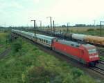 DB 101 132-9 mit dem IC 2257 von Kln Hbf nach Berlin Gesundbrunnen, in Grokorbetha; 08.08.2009