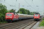 120 501-2  Bahntechnik mit Kompetenz  mit dem IC 2410 nach Flensburg in Dsseldorf-Eller-Sd am 29.06.2012