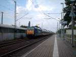 146 521-0 mit X 80004 von WWM(Warnemnde) nach LL(Leipzig Hbf) an einem bewlktem Julitag im kleinen aber schnem Bahnhof Burgkemnitz.