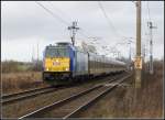 Der InterConnex mit der BR 146 520 aus Warnemnde nach Leipzig.