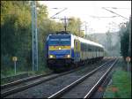 Br 146 522-8 mit dem Connex von Rostock nach Gera. Leider spielte das Licht um diese Zeit nicht mehr ganz so gut mit. 24.9.06 kurz vor Rostock