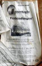 Angebote Interregio-Verbindungen Chemnitz - Berlin und Chemnitz - Aachen des  Unternehmen Zukunft - Die Deutschen Bahnen  ab 31.